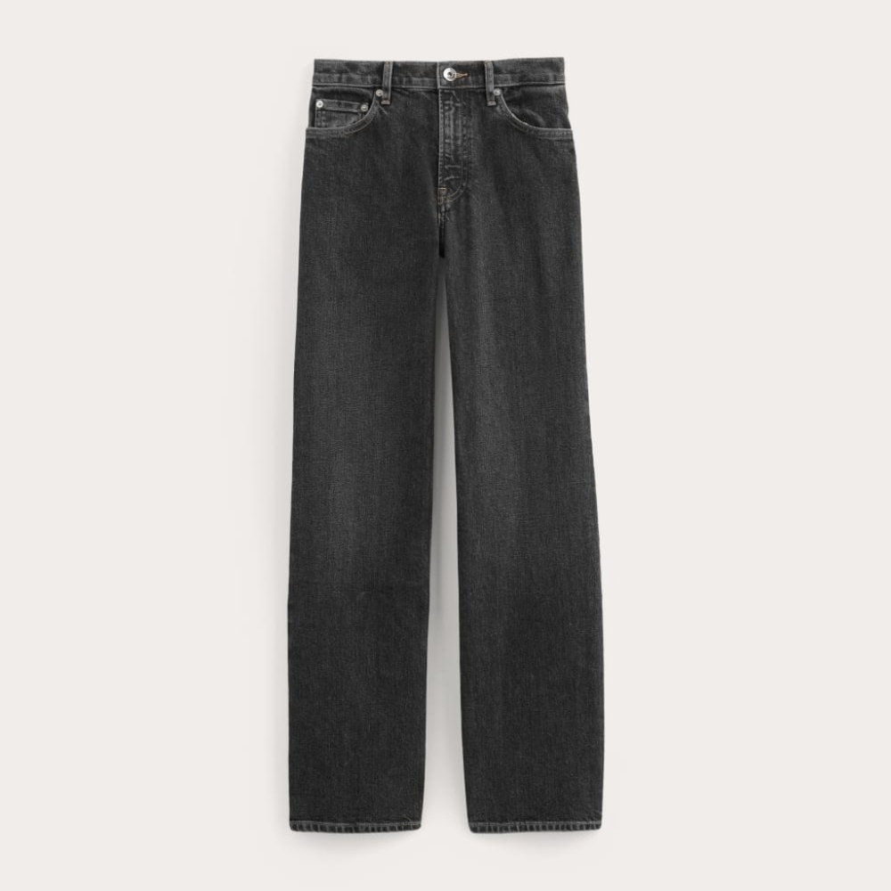 Oak And Fort Washed Black Wide Leg Jeans
